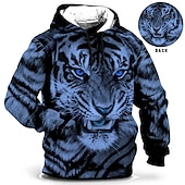 cheap Men's Plus Size Hoodies-Men's Plus Size Pullover Hoodie Sweatshirt Big and Tall Animal Hooded Pocket Long Sleeve Spring &amp;  Fall Fashion Streetwear Basic Comfortable Work Daily Wear Tops