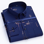preiswerte Button-Down-Hemden für Herren-Herren Kleidhemd Durchgeknöpft Hemd Bügelfreies Hemd Kragenhemd Stretch Tartan Hochzeit Arbeit Wein Schwarzgrau Schwarz Weiß Langarm Quadrathals Ganzjahres Bekleidung