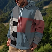 cheap Men&#039;s Pullover Hoodies-Men&#039;s Rainbow Graphic Prints Hoodie Hoodies Sweatshirt Pullover Hoodie Sweatshirt Long Sleeve Hooded Sweatshirt Hooded Streetwear 3D Print Daily Sports Black Red Print Spring &amp;  Fall Designer