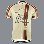 お買い得  メンズジャージ-男性用 サイクリングジャージー グラフィック おかしい 半袖 バイク ジャージー トップス 3つのリアポケット付き マウンテンサイクリング ロードバイク 速乾性 反射性ストリップ 後ポケット 吸汗性 スポーツ イエロー レッド ブルー 衣類