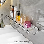 economico Mensole per il bagno-Carrello per doccia Mensola da bagno in acrilico nero/oro, lavabo per WC perforato, scaffale per WC a parete