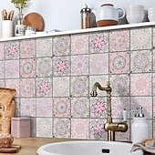 abordables Pegatinas para azulejos-24 uds/48 Uds pegatinas de azulejos cocina creativa baño sala de estar pegatinas de pared autoadhesivas impermeables pegatinas de azulejos de moda