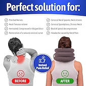 お買い得  ボディマッサージャー-1 pc 肥厚 pvc インナーリード単管インフレータブル家庭用頸椎リトラクターポータブル 3 層フルベルベット