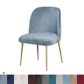 abordables Funda para silla de comedor-Funda para silla de comedor, tapizada en terciopelo elástico, funda para silla de comedor lateral, funda para silla de comedor con respaldo curvo en color burdeos y rojo, fundas para sillas de