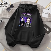 levne Kreslená a filmová postava-Středa Addams Addamsova rodina středa Kapuce Animák Manga Anime Přední kapsa Grafika Pro Pro páry Pánské Dámské Dospělé Horká ražba