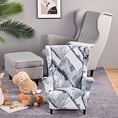 abordables Potah na křeslo a potah na křeslo-housse de chaise à oreilles extensible housses de chaise à oreilles imprimées florales pour enfants, housses de fauteuil en spandex avec fond élastique pour chaise à oreilles salon chambre à coucher