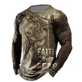 ieftine Tricou patriotic pentru veterani-Bărbați Imprimeu Grafic Steagul american Steag Național Tricou tricou învechit Manșon Lung Tricou Tipărire 3D Stil Nautic Cămașă Epocă Sport Designer În aer liber Stradă Casual Kaki + Gri închis