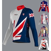 cheap Men's Jerseys-Men's Cycling Jersey UK Long Sleeve Bike Jersey Top with 3 Rear Pockets Mountain Bike MTB Road Bike Cycling Quick Dry Reflective Strips Lightweight Materials Back Pocket Sports Yellow Red Navy Blue