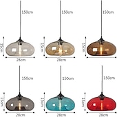 economico Luci Isola cucina-lampada a sospensione a led 28 cm lampada a sospensione design singolo in vetro elettrolitico moderno stile nordico 110-240 v