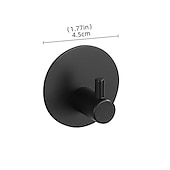 cheap Robe Hooks-Wall Hooks Self-adhesive Robe Hooks Bathroom 304 Stainless Steel Hook Kitchen Bathroom Hook Punch Free Single Hook Door Rear Metal Coat Hook
