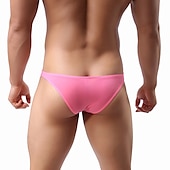 economico Slip, boxer ed intimo Uomo-Per uomo 3 pezzi Mutandine sexy Slip Nylon Tinta unita Vita bassa Nero Bianco