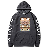 economico Grafica di personaggi di cartoni animati e film-One Piece Monkey D.Rufy Felpa con cappuccio Cartone animato Manga Manga Tasca frontale Grafica Per Da coppia Per uomo Per donna Per adulto Stampa a caldo