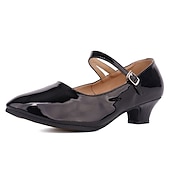 ieftine Pantofi Dans Clasic &amp; Modern-Pentru femei Pantofi Moderni Pantofi De Dans Antrenament Dans de Societate  Vals Pantofi de confort Mai moale Călcâi Cataramă Grosime călcâială Vârf Închis Buclă Adulți Argintiu Negru Roșu Închis