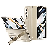 Недорогие Чехлы для Samsung-телефон Кейс для Назначение SSamsung Galaxy Z-сгиб 6 Z Fold 5 Z Fold 4 Z Fold 3 Чехол со стендом Флип Полная защита тела Однотонный ПК