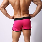 preiswerte Herren Badehosen-Herren Bademode Badehosen Elastische Taille Farbblock Buchstabe Atmungsaktiv Weich Einfach Komfort Weiß Rosa