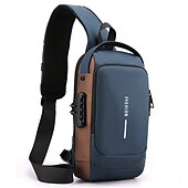 abordables Bolsos y mochilas para portátil-Bolsa antirrobo para computadora con puerto de carga USB, mochila impermeable y resistente a los arañazos, bolsa portátil para el pecho