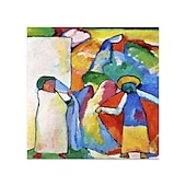 cheap Famous Paintings-Famous Oil Painting Canvas Wall Art Decoration Wassily Kandinsky Abstract for Home Decor Rolled Frameless Unstretched Painting