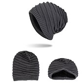 billiga Mössa mössa-Herr Mössa Vinter hattar Holk Sticka manschetter Svart Vin Akrylik Fiber Stickat Fleece Mode Traditionell / Klassisk Friluftskläder Ledigt / vardag Slät Varm
