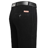 tanie Szczupły-Męskie Garnitury Spodnie sztruksowe Spodnie zimowe Spodnie Kieszeń Prosta noga Równina Komfort Ciepłe Ślub Biuro Biznes Moda miejska Codzienny Czarny Granatowy Średnio elastyczny