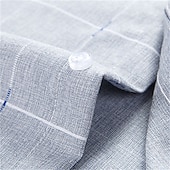 preiswerte Bügelfreie Herrenhemden-Herren Oberhemd Bügelfreies Hemd Kariert / Gestreift / Chevron Hochzeit Urlaub Blau Staubiges Blau Purpur Grau Langarm Umlegekragen Frühling &amp; Herbst Bekleidung Schnalle