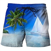 baratos Estampa Oceano-Homens Estampas Abstratas Peixes Calção Justo de Natação Shorts de Natação Bermuda de Surf Cintura Média Moda Roupa de rua Casual Ao ar livre Diário Feriado Bolsos Com Cordão Cintura elástica Designer