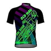 economico Maglie da uomo-Per uomo Maglia da Ciclismo Grafico Divertente VECCHIO IN BICICLETTA Manica Corta Bicicletta Maglia Top con 3 tasche posteriori Mountain Bike MTB Ciclismo su strada Asciugatura Rapida Strisce