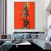 baratos Pinturas Abstratas-pintura a óleo artesanal pintada à mão arte de parede abstrata pintura em tela decoração de casa moldura esticada pronta para pendurar