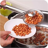 economico Griglie e cucina all&#039;aperto-Pinza per filtro a maglia fine in acciaio inossidabile Cucchiaio per filtro dell&#039;olio 2 in 1 colino per olio con clip per filtro olio per friggere filtro per barbecue multifunzionale filtro per filtro