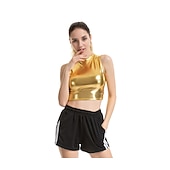 tanie Najfatalniejszy-Metaliczne Lata 80 Błyszczący patent na lateks Crop top Skóra PU Strój na bal maskowy Damskie Strój karnawałowy Bal maskowy Impreza Wieczór panieński Parada równości Dla dorosłych Top