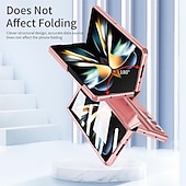 Недорогие Чехлы для Samsung-телефон Кейс для Назначение SSamsung Galaxy Z-сгиб 6 Z Fold 5 Z Fold 4 Z Fold 3 Чехол со стендом Флип Полная защита тела Однотонный ПК