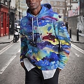 abordables Sweats à capuche pour hommes-Homme Bloc de couleur Imprimés Photos Sweat à capuche Sweats à Capuche Sweat-shirt Sweat à capuche manche longue Sweat à capuche Capuche Vêtement de rue 3D effet du quotidien Des sports Noir et Blanc