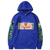 economico Grafica di personaggi di cartoni animati e film-One Piece Roronoa Zoro Felpa con cappuccio Anime Cartone animato Manga Tasca frontale Grafica Per Da coppia Per uomo Per donna Per adulto Stampa a caldo