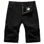 economico pantaloncini da lavoro-Per uomo Pantaloncini chino Bermuda Pantaloncini da lavoro Tasche Liscio Lunghezza del ginocchio Esterno Giornaliero Per uscire Misto cotone Di tendenza Streetwear Verde Cachi Media elasticità