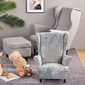 abordables Potah na křeslo a potah na křeslo-housse de chaise à oreilles extensible housses de chaise à oreilles imprimées florales pour enfants, housses de fauteuil en spandex avec fond élastique pour chaise à oreilles salon chambre à coucher
