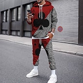 baratos Conjunto de Moletom 3D Masculino-Homens Gráfico Pôquer 2pcs Conjuntos de moletom 3D Moletom Moletons Manga Longa Calças compridas Com Capuz Roupa de rua Designer Básico Desportos e Ar livre Casual Esportes Imprimir Primavera Outono