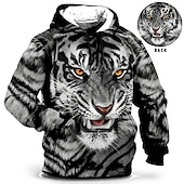 cheap Men's Plus Size Hoodies-Men's Plus Size Pullover Hoodie Sweatshirt Big and Tall Animal Hooded Pocket Long Sleeve Spring &amp;  Fall Fashion Streetwear Basic Comfortable Work Daily Wear Tops