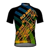 economico Maglie da uomo-Per uomo Maglia da Ciclismo Grafico Divertente VECCHIO IN BICICLETTA Manica Corta Bicicletta Maglia Top con 3 tasche posteriori Mountain Bike MTB Ciclismo su strada Asciugatura Rapida Strisce