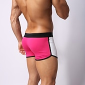 preiswerte Herren Badehosen-Herren Bademode Badehosen Elastische Taille Farbblock Buchstabe Atmungsaktiv Weich Einfach Komfort Weiß Rosa