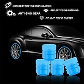 cheap Car Body Decoration &amp; Protection-8 PCS Luminous Wheels Cap Tire Valve Stem Glow Luminous at Night Air Caps Cover Fluorescent Illuminated Auto Car Wheel Valve Stem Caps Cover for SUV Motorcycles Truck Vehicle