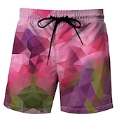 olcso Geometriai nyomat-Férfi Batikolt Úszónadrágok Deszkás short Strand rövidnadrág Közepes csípő Utcai sikk Stílusos Klasszikus stílus Hétköznapi Szabadság Tengerpart Zsinór Rugalmas derék Tervező Ruházat