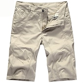 economico pantaloncini da lavoro-Per uomo Pantaloncini chino Bermuda Pantaloncini da lavoro Tasche Liscio Lunghezza del ginocchio Esterno Giornaliero Per uscire Misto cotone Di tendenza Streetwear Verde Cachi Media elasticità