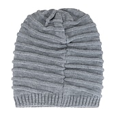 billiga Mössa mössa-Herr Mössa Vinter hattar Holk Sticka manschetter Svart Vin Akrylik Fiber Stickat Fleece Mode Traditionell / Klassisk Friluftskläder Ledigt / vardag Slät Varm