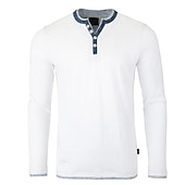 economico Maglietta casual Henley-Per uomo Maglietta con bottoni Maglia Henley Maglietta Camicia a Maniche Lunghe Manica Lunga Henley Primavera &amp; Estate Semplice Moda Streetwear Casual Quotidiano Bottoni All&#039;aperto Sport Uscire Nero