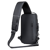 abordables Bolsos y mochilas para portátil-Bolsa antirrobo para computadora con puerto de carga USB, mochila impermeable y resistente a los arañazos, bolsa portátil para el pecho