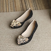 abordables Ballerines femme-ballerines de mariage pliables ornées de cristaux floraux pour femmes - chaussures de ballet de voyage légères et confortables