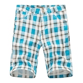 olcso munka rövidnadrág-Férfi Chino Shorts Bermuda nadrág Munkanadrág Zseb Rács Mokaszinok Rövid Szabadtéri Hétköznapi Napi Utcai sikk Stílusos Világosbarna Khakizöld
