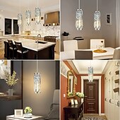 economico Lampadari-lampada a sospensione a led illuminazione a sospensione cromata/oro moderna lampada a sospensione mini lampadari di cristallo lampada a sospensione regolabile per sala da pranzo con isola cucina (1/3
