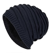 billiga Mössa mössa-Herr Mössa Vinter hattar Holk Sticka manschetter Svart Vin Akrylik Fiber Stickat Fleece Mode Traditionell / Klassisk Friluftskläder Ledigt / vardag Slät Varm