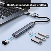 رخيصةأون محاور USB-usb hub 3.0 4/7-port for laptop usb c hub splitter multort adapter for macbook Compact data usb hub for mac pro mini ipad pro Surface pro lash drive mobile hdd