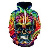 cheap Horror-Sugar Skull Mexican Hoodie Cartoon Manga Anime 3D Front Pocket Graphic For Couple&#039;s Men&#039;s Women&#039;s Adults&#039; 3D Print Casual Daily
